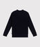 Damenpullover aus Baumwolle mit Patentmuster blau SMOKING