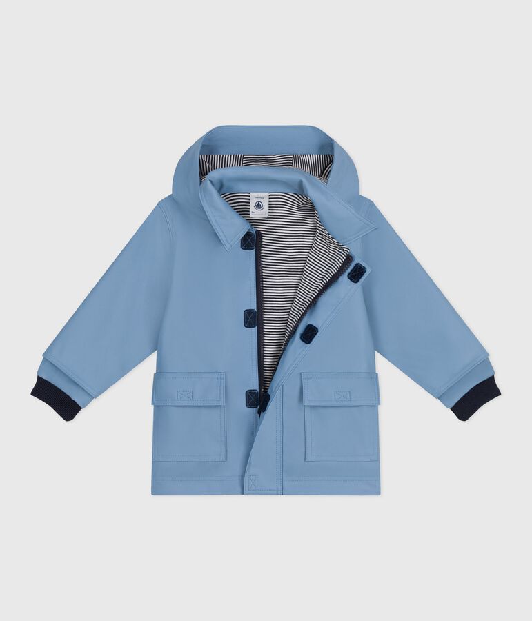 Ikonische einfarbige Baby-Regenjacke blau