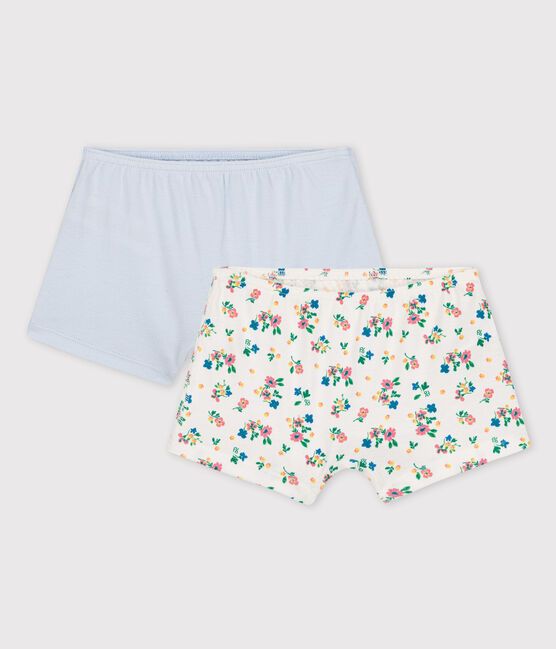 2er-Set Shortys aus Bio-Baumwolle mit Blumenmuster für Mädchen variante 1
