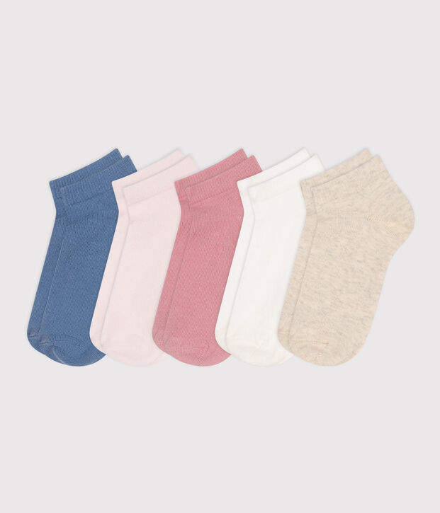 5er-Set Kinder-Socken aus einfarbiger Baumwolle vielfarbig