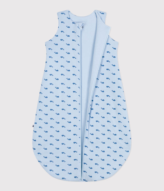 Babyschlafsack aus Baumwolle mit Walmotiv TOG-Wert 2 blau/blau