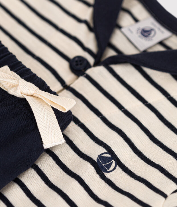 Baby-Set T-Shirt und Shorts aus Jersey naturfarben/blau