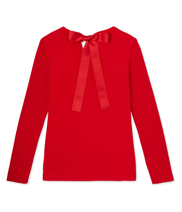 Gestreiftes Damen-Pailletten-Shirt rot