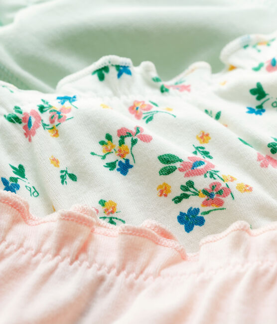 3er-Set Slips aus Baumwolle und Elastan mit Blumenmuster für Mädchen variante 1