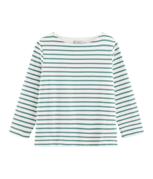Streifenshirt Damen weiss/gr&uuml;n