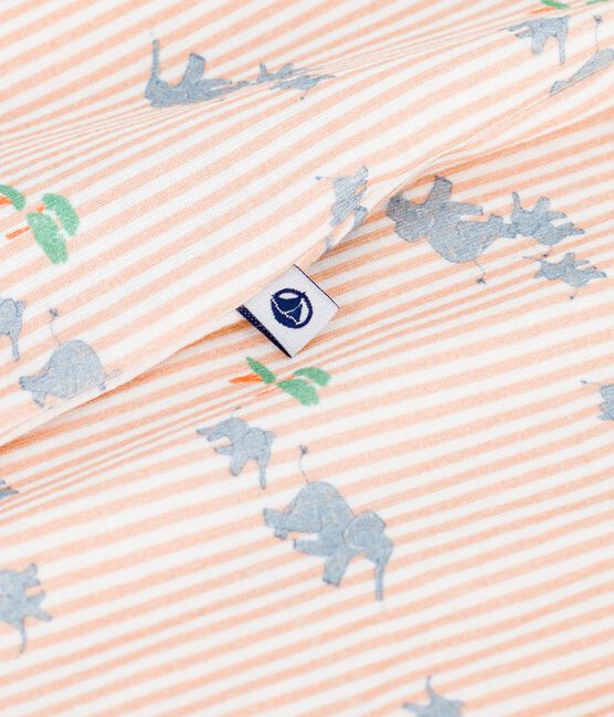 Baby-Kurzoverall aus Baumwolle mit Tiermotiven weiss MARSHMALLOW/weiss MULTICO