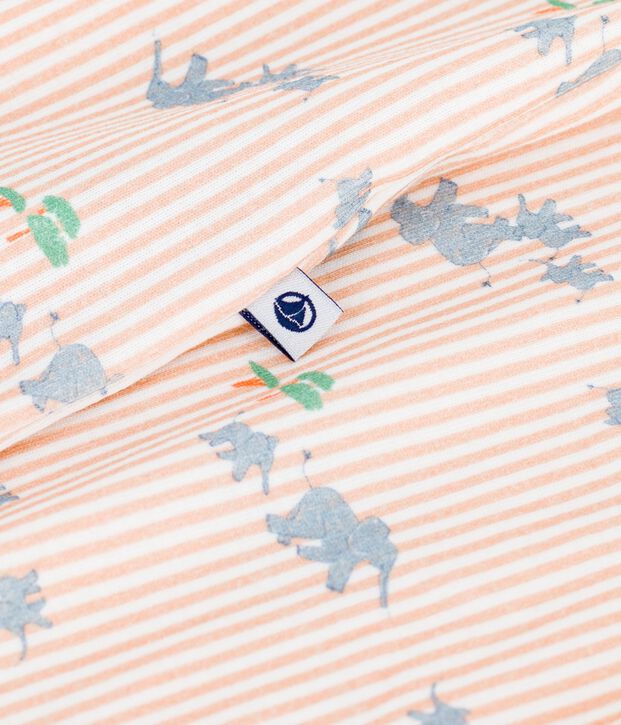 Baby-Kurzoverall aus Baumwolle mit Tiermotiven weiss/vielfarbig