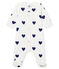 Baby-Strampler aus Rippstrick für Mädchen-Jungen weiss MARSHMALLOW/blau MEDIEVAL