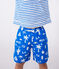 Kinder-Badeshorts mit Muster blau PORCELANA/ MARSHMALLOW