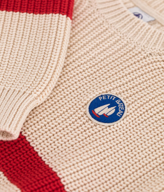 Kinder-Pullover aus Baumwolle mit Streifen rot AVALANCHE/ AURORA