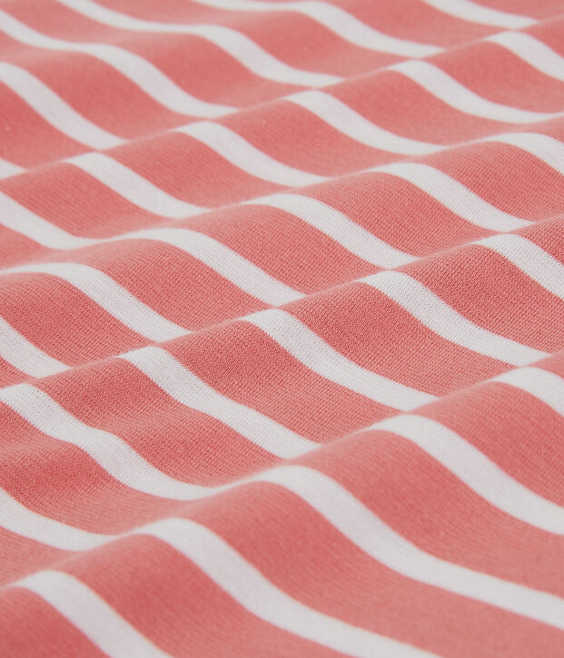 T-Shirt DAS GERADE mit Rundhalsausschnitt aus Bio-Baumwolle f&uuml;r Damen rosa/weiss
