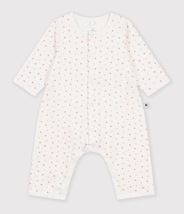 Baby-Bodyjama ohne F&uuml;&szlig;chen aus Baumwolle mit Blumenmotiv weiss/vielfarbig