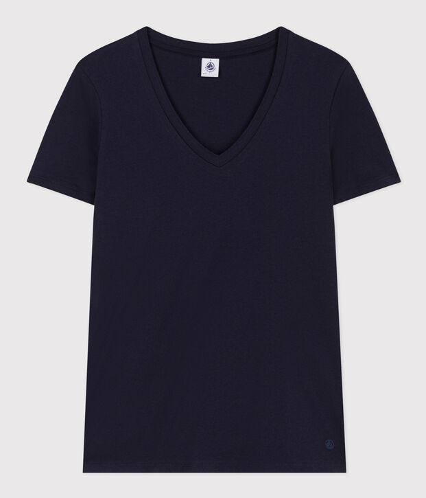 Damen-T-Shirt LE DROIT aus Baumwolle mit V-Ausschnitt SMOKING