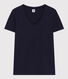 Damen-T-Shirt LE DROIT aus Baumwolle mit V-Ausschnitt