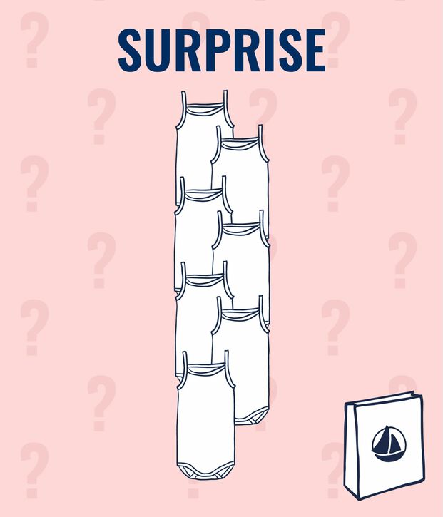 &Uuml;berraschungsset aus 7 Baby-Tr&auml;gerbodys f&uuml;r M&auml;dchen vielfarbig