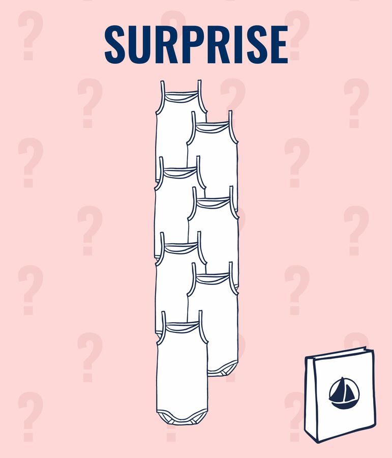 &Uuml;berraschungsset aus 7 Baby-Tr&auml;gerbodys f&uuml;r M&auml;dchen variante 1