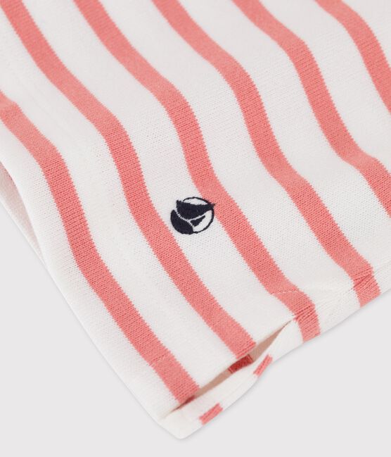 Streifenshirt aus Baumwolle für Damen weiss MARSHMALLOW/ PAPAYE