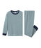 Rippstrick-Pyjama für kleine Jungen grün PINEDE/weiss MARSHMALLOW