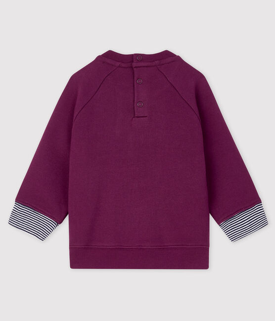 Gemustertes Baby-Sweatshirt für Jungen violett CEPAGE