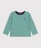 Lang&auml;rmeliges Kinder-T-Shirt mit Streifen gr&uuml;n/beige/gr&uuml;n