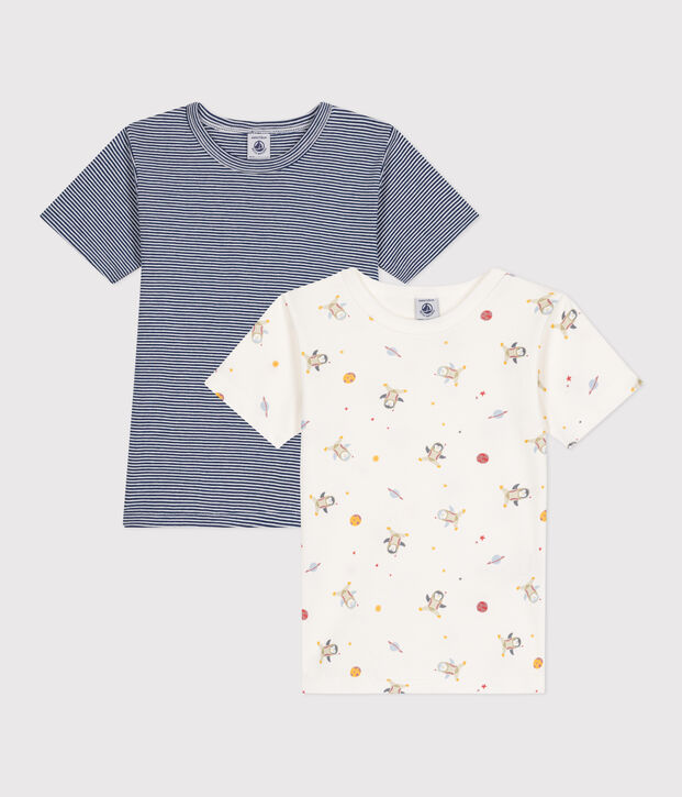 2er-Set kurz&auml;rmelige Kinder-T-Shirts aus Baumwolle vielfarbig