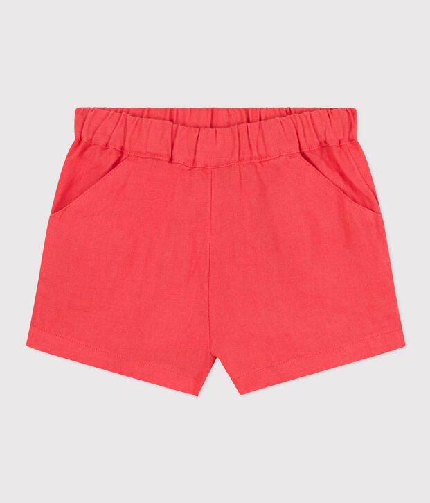 Baby-Shorts aus Leinen orange