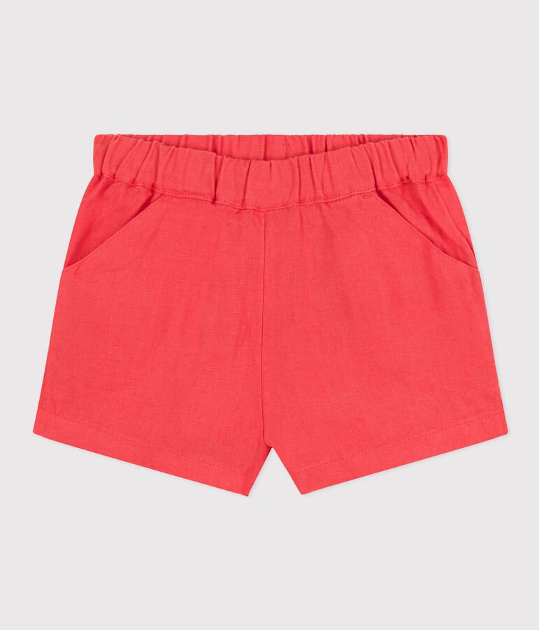Baby-Shorts aus Leinen orange