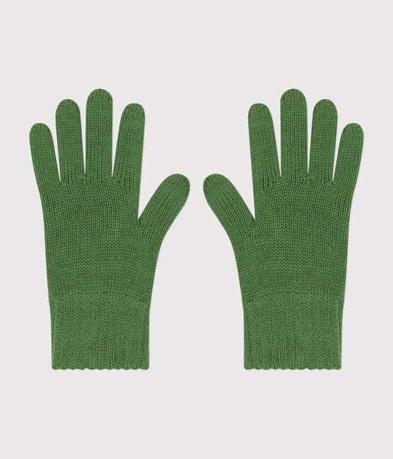 Kinder-Handschuhe aus Strick grün PALMERAIE