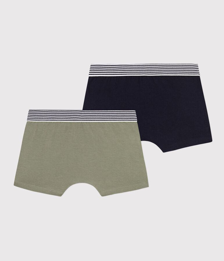 2er-Set einfarbige Boxershorts aus Baumwolle und Elastan f&uuml;r Jungen variante 1