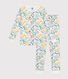 Eng anliegender Kinder-Pyjama aus Baumwolle mit Blumenmotiv