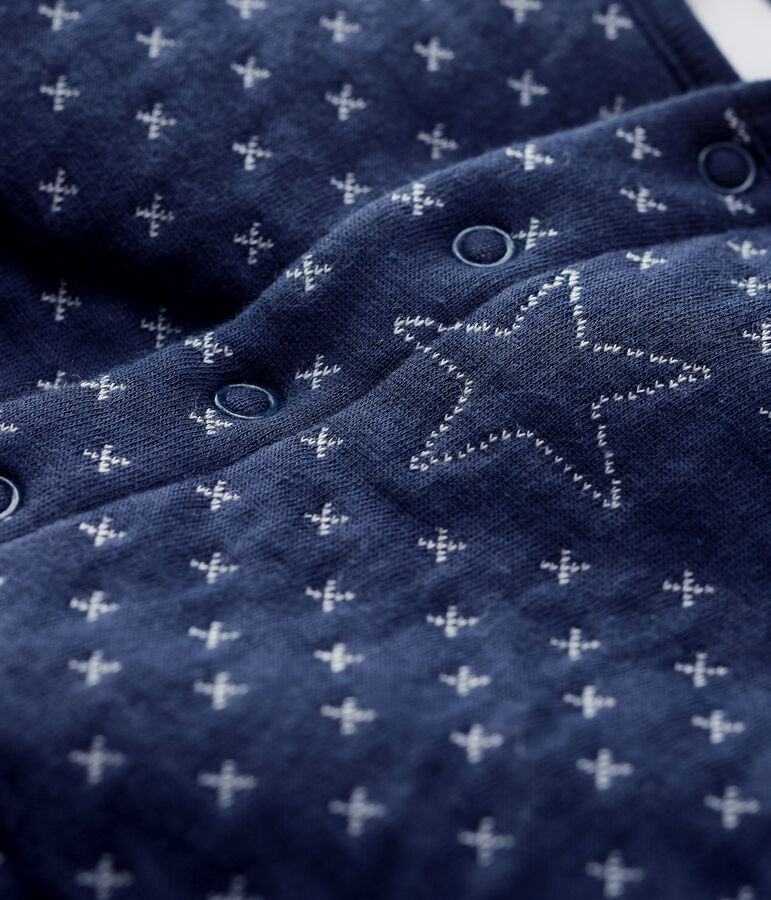 Baby-Cardigan aus gesteppter Bio-Baumwolle mit Sternenmotiven blau SMOKING