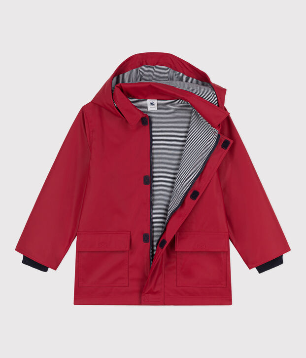 KLASSISCHE KINDER-REGENJACKE AUS RECYCELTEM MATERIAL rot