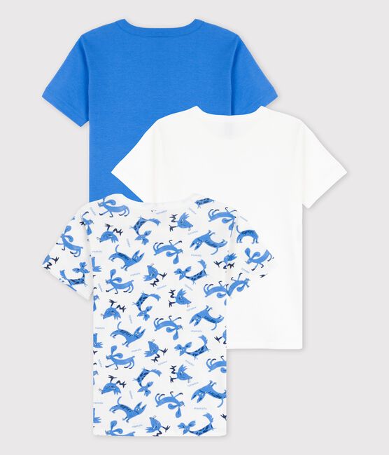 3er-Set mit kurzärmeligen T-Shirts aus Baumwolle mit Tiermuster für Jungen variante 1