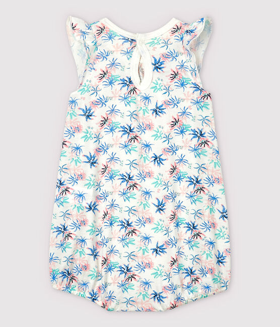 Baby-Einteiler aus feinem Jersey mit Windröschen-Motiv für Mädchen weiss MARSHMALLOW/weiss MULTICO
