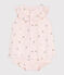 Kurzärmeliges Babykleid aus Baumwolle und Bloomer mit Fruchtmuster rosa FLEUR/weiss MULTICO