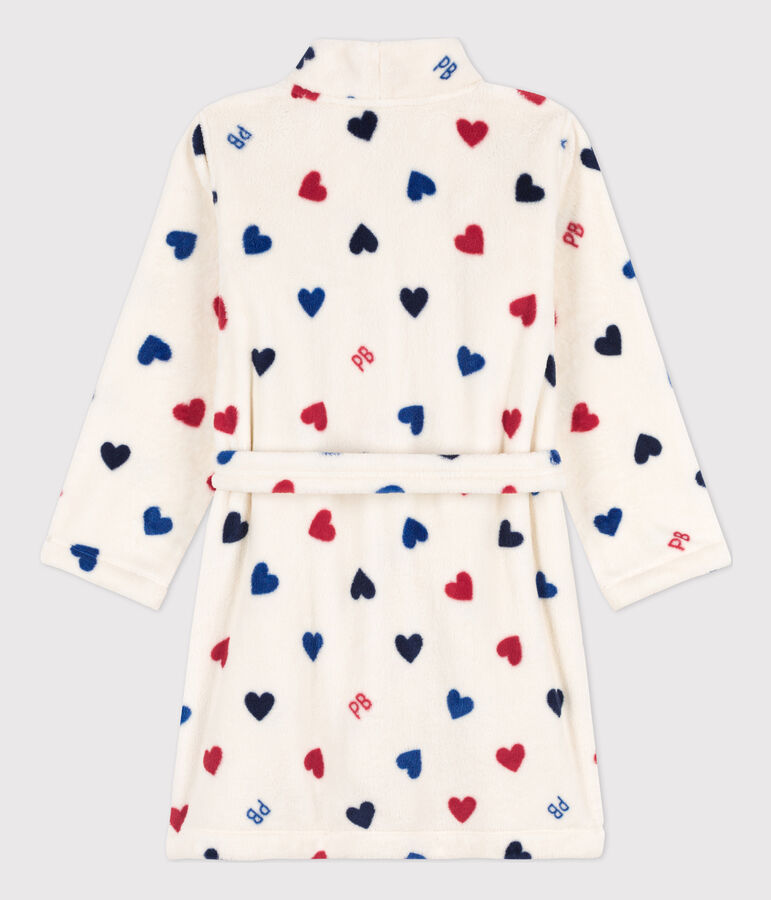 Kinder-Morgenmantel aus Fleece naturfarben/vielfarbig