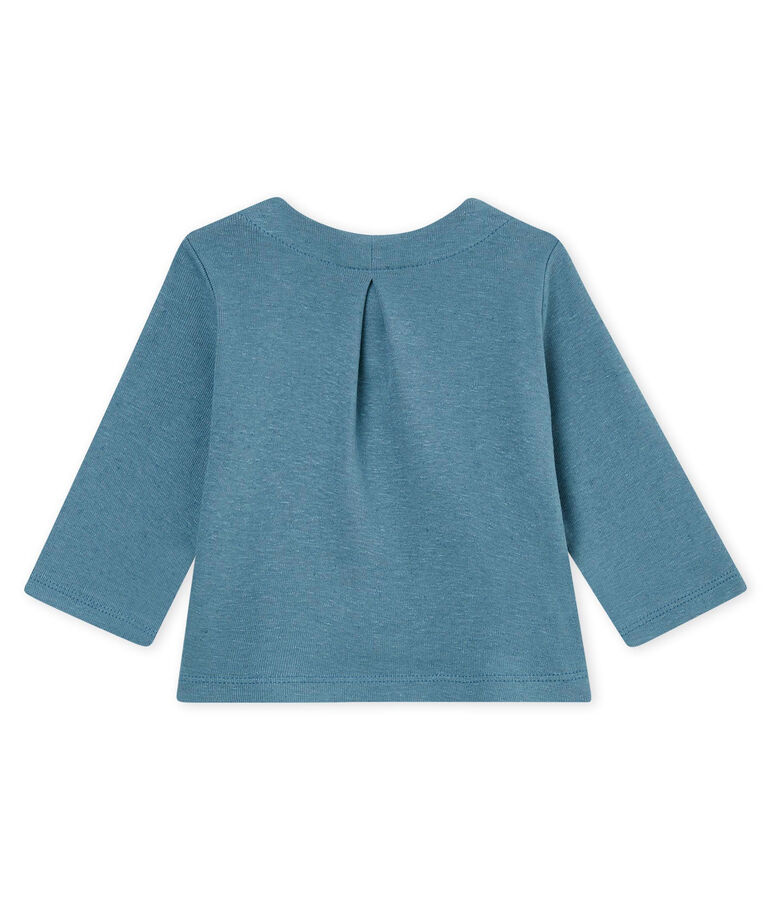 Baby-cardigan aus baumwolle/leinen m&auml;dchen blau