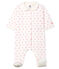 Baby Strampler aus gedoppeltem Jersey für Mädchen weiss MARSHMALLOW/rosa GRETEL