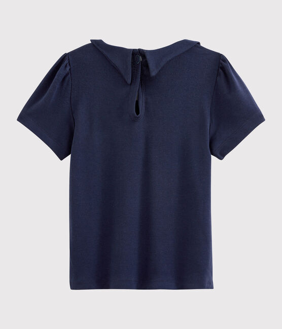 Kurzärmliges Kinder-T-Shirt aus Baumwolle für Mädchen blau SMOKING