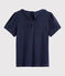 Kurzärmliges Kinder-T-Shirt aus Baumwolle für Mädchen blau SMOKING
