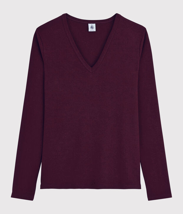 Damen-T-Shirt mit V-Ausschnitt rot