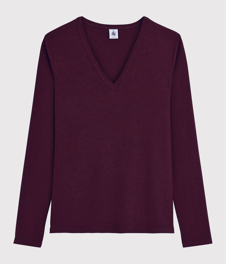 Damen-T-Shirt mit V-Ausschnitt rot