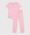 Kurz&auml;rmeliger Kinder-Pyjama mit langen Beinen aus bedruckter Baumwolle rosa/vielfarbig
