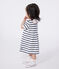 Kurzärmeliges Baby-Kleid aus Baumwolle mit Marinestreifen und Matrosenkragen weiss MARSHMALLOW/blau SMOKING