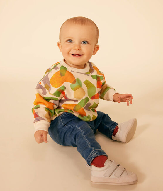 Baby-Sweatshirt aus Molton weiss AVALANCHE/ MULTICO