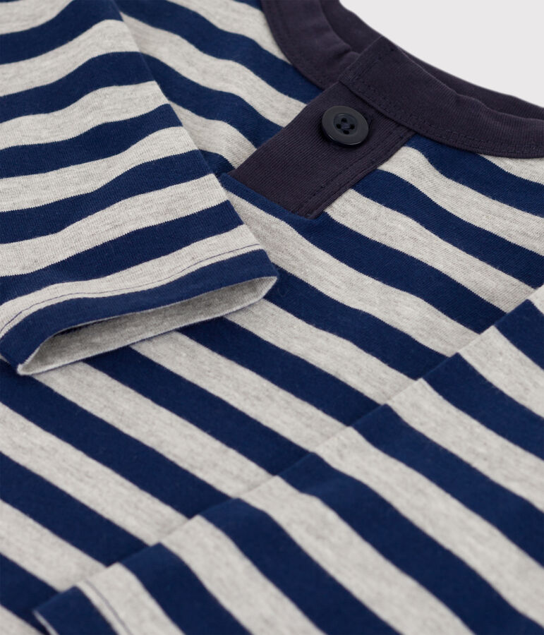 Lang&auml;rmeliges Baby-T-Shirt aus Baumwolle blau/grau