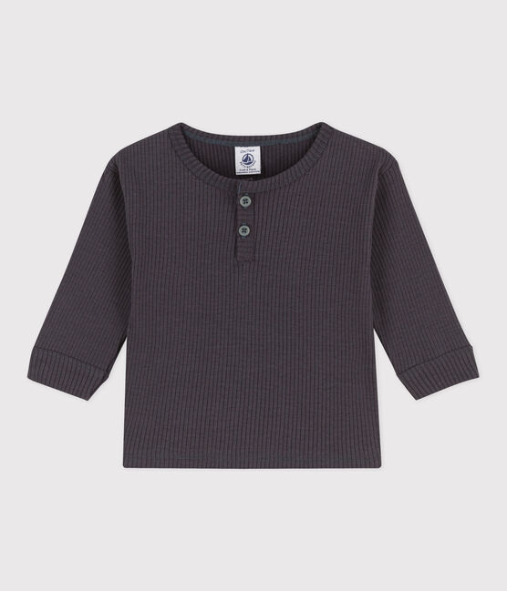 Langärmeliges Baby-T-Shirt aus Rippstrick grau DUMBO