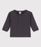 Langärmeliges Baby-T-Shirt aus Rippstrick grau DUMBO