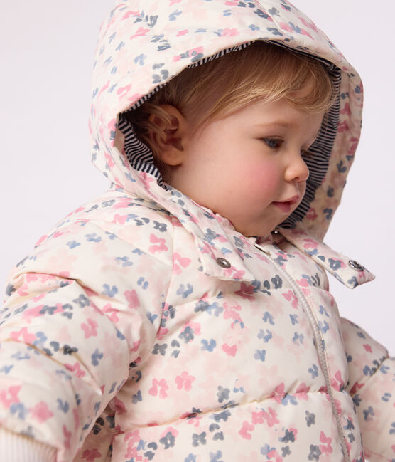 Gemusterte Baby-Winterjacke MILK/ MULTICO