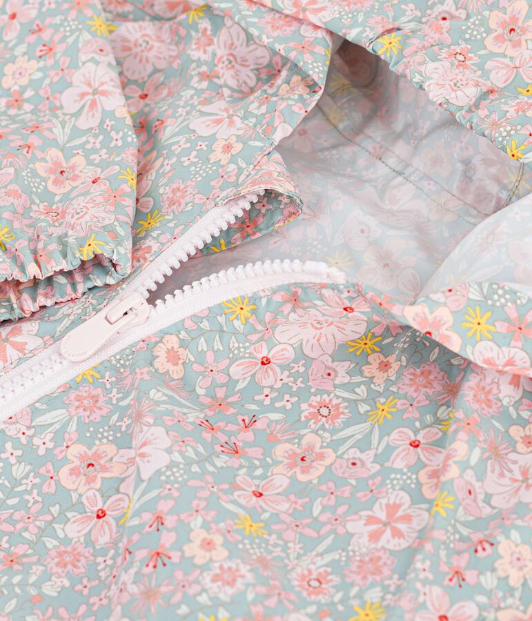 Kinder-Windjacke mit Blumenmuster blau/vielfarbig